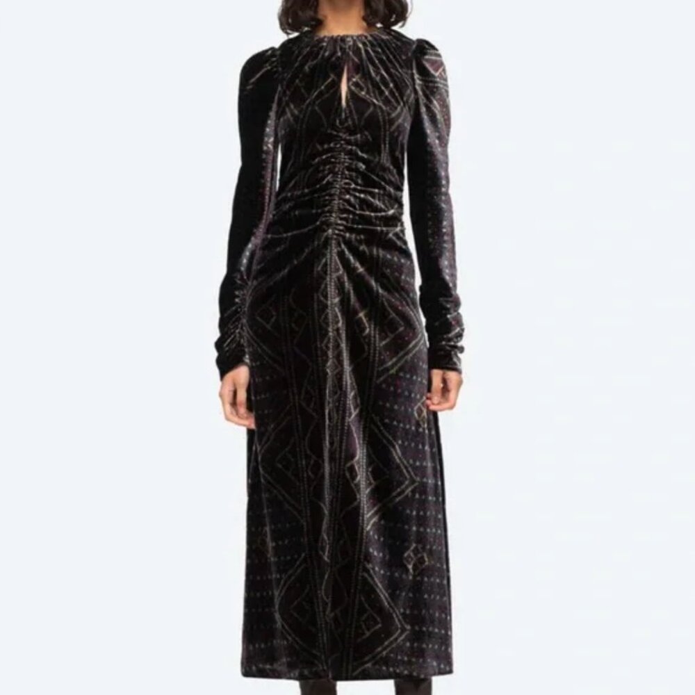 SEA NEW YORK Delphine Cut Out Velvet Dress Size Large